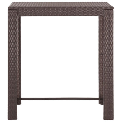 5-Delige Tuinbarset Met Kussens Poly Rattan Bruin