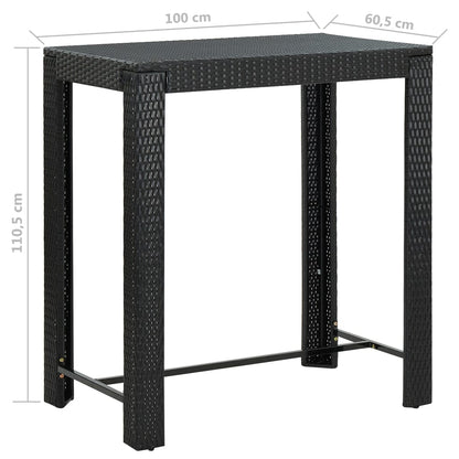 5-Delige Tuinbarset Met Kussens Poly Rattan Zwart