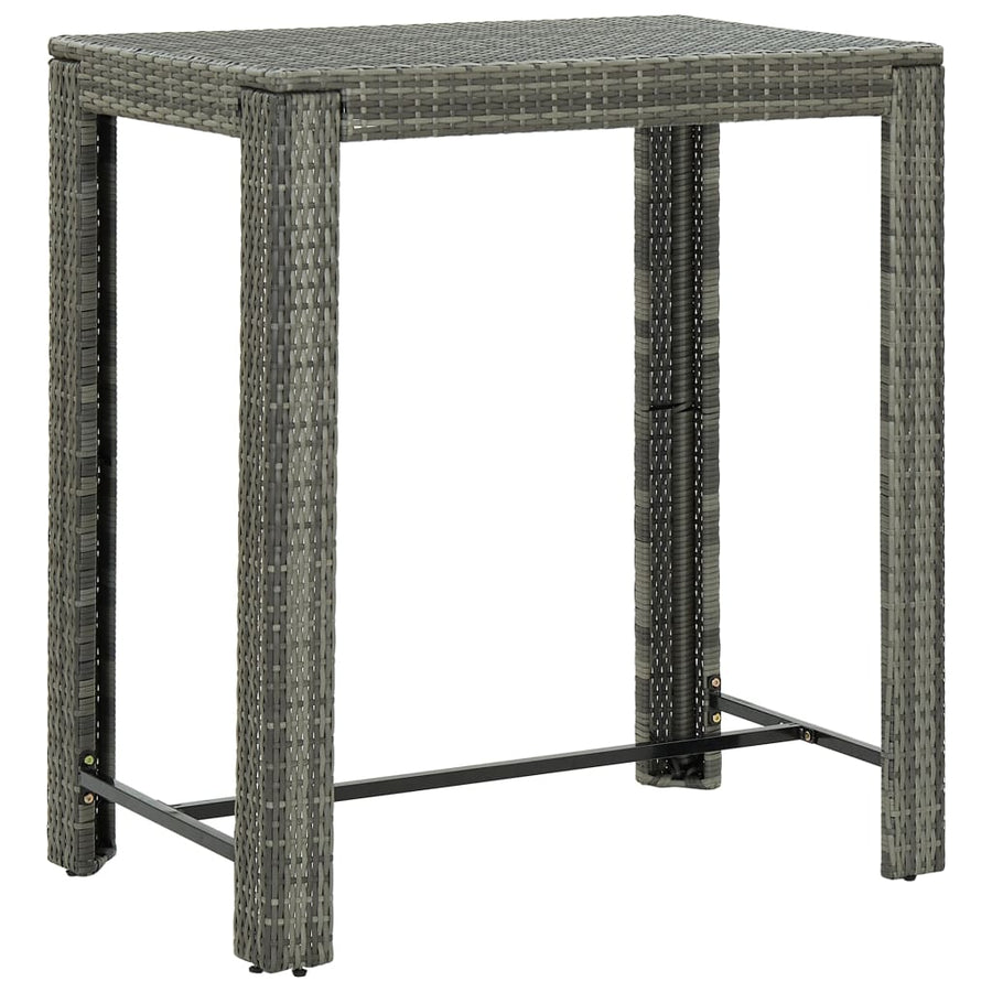 5-Delige Tuinbarset Met Kussens Poly Rattan Grijs