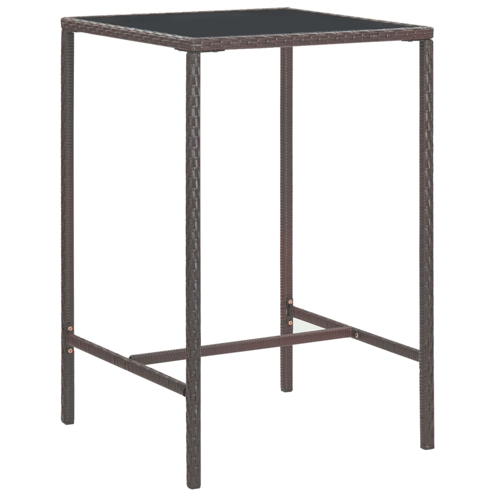 -Delige Tuinbarset Met Kussens Poly Rattan 3 70 x 70 x 110 cm Bruin