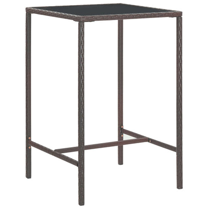 -Delige Tuinbarset Met Kussens Poly Rattan 3 70 x 70 x 110 cm Bruin