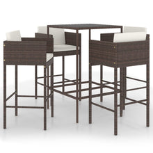 -Delige Tuinbarset Met Kussens Poly Rattan 5 70 x 70 x 110 cm Bruin