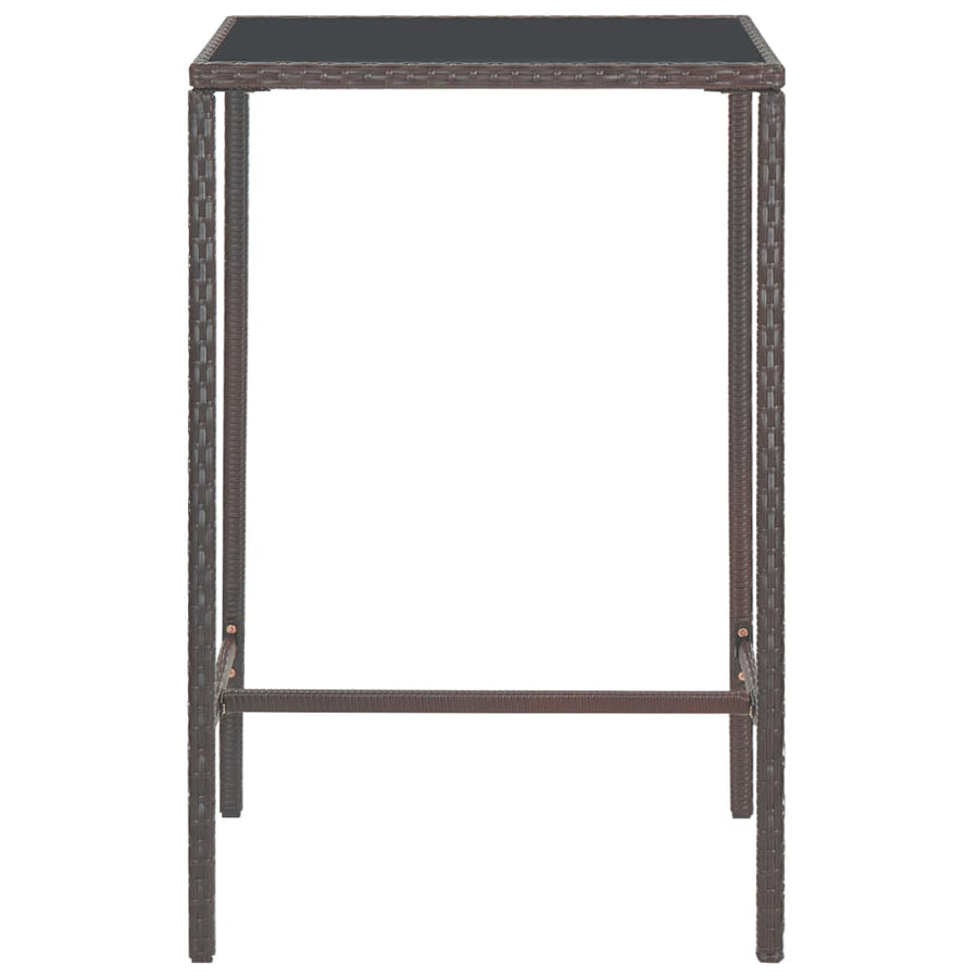 -Delige Tuinbarset Met Kussens Poly Rattan 5 70 x 70 x 110 cm Bruin