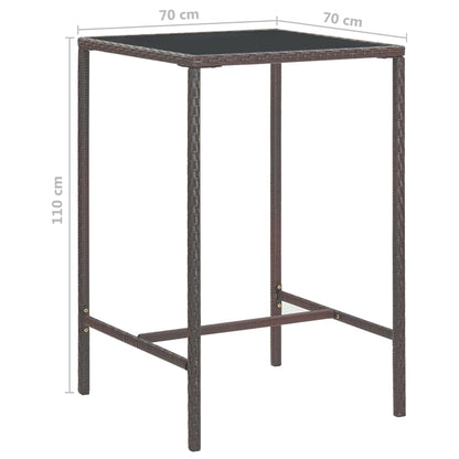 -Delige Tuinbarset Met Kussens Poly Rattan 5 70 x 70 x 110 cm Bruin