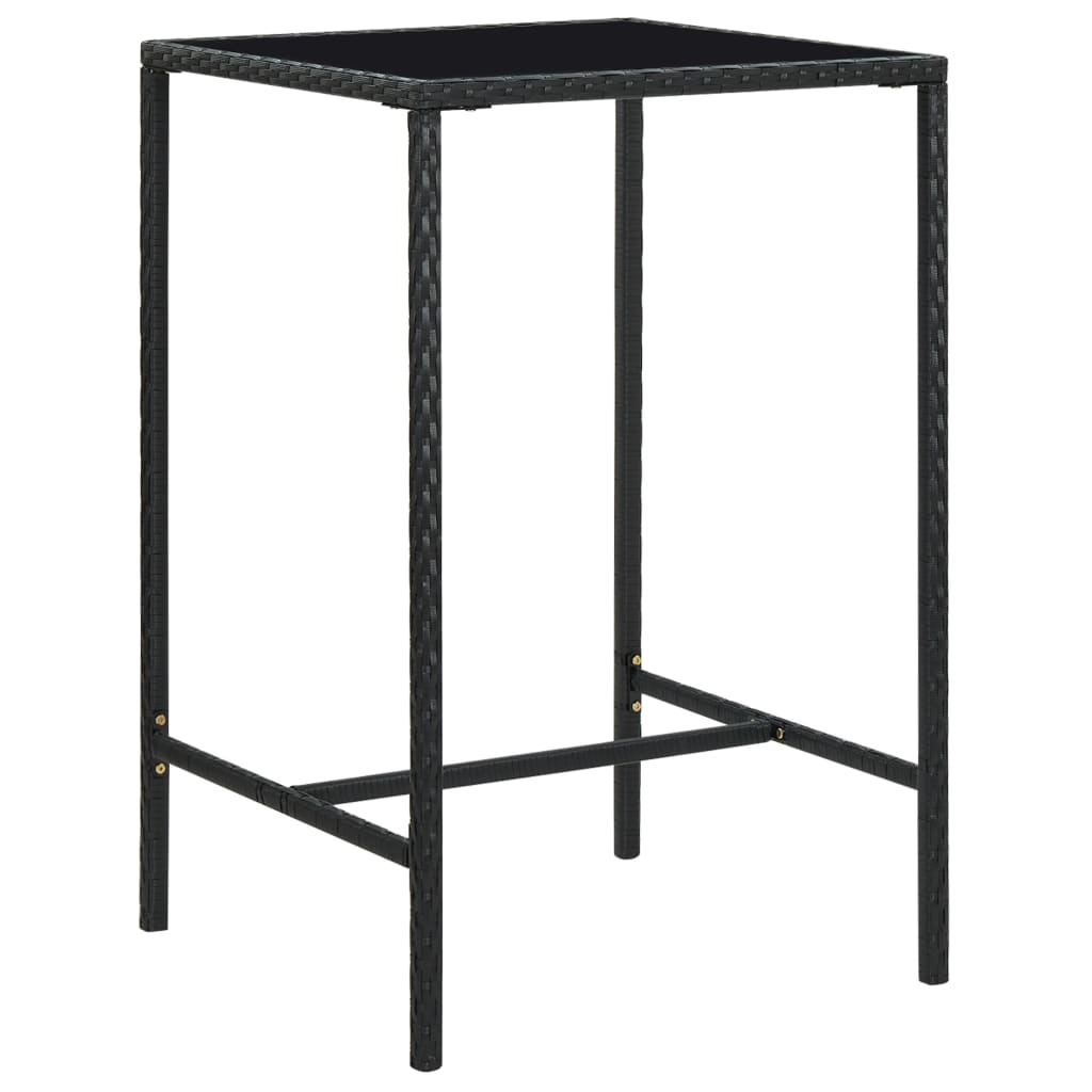 -Delige Tuinbarset Met Kussens Poly Rattan 5 70 x 70 x 110 cm Zwart