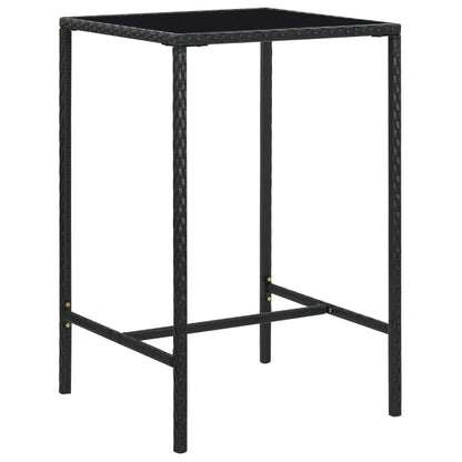-Delige Tuinbarset Met Kussens Poly Rattan 5 70 x 70 x 110 cm Zwart