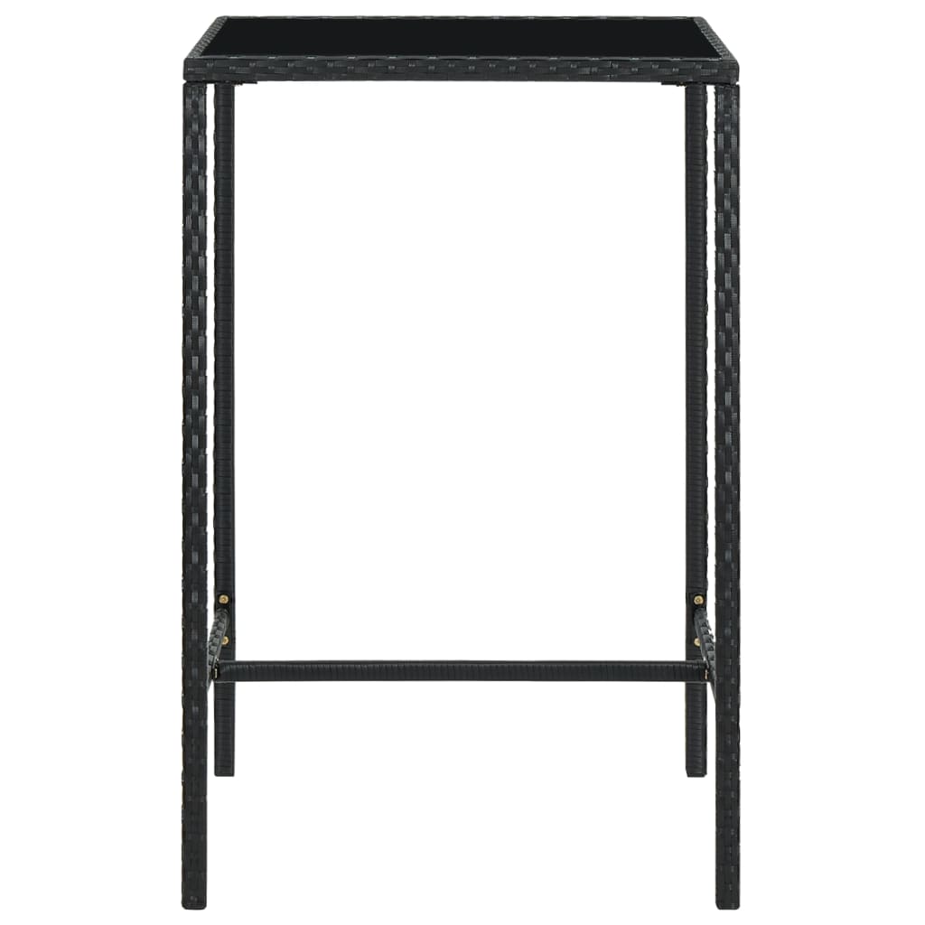 -Delige Tuinbarset Met Kussens Poly Rattan 5 70 x 70 x 110 cm Zwart