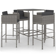 -Delige Tuinbarset Met Kussens Poly Rattan 5 70 x 70 x 110 cm Grijs