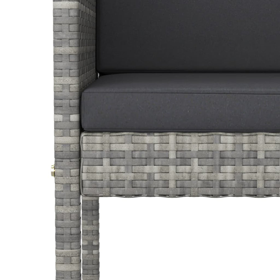 -Delige Tuinbarset Met Kussens Poly Rattan 5 70 x 70 x 110 cm Grijs