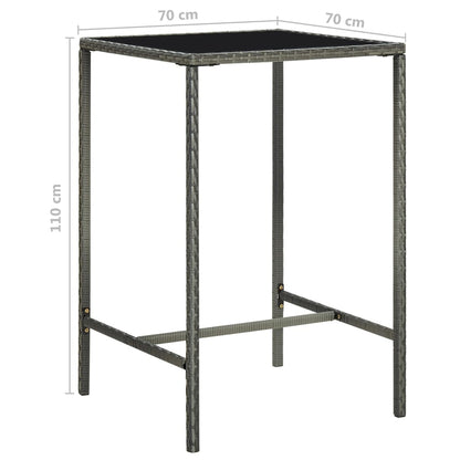 -Delige Tuinbarset Met Kussens Poly Rattan 5 70 x 70 x 110 cm Grijs
