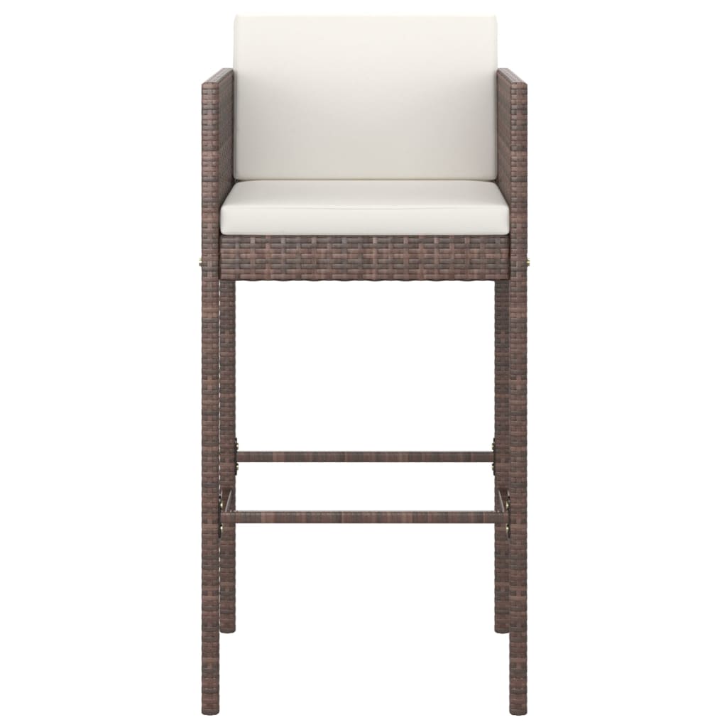 -Delige Tuinbarset Met Kussens Poly Rattan 5 130 x 60 x 110 cm Bruin