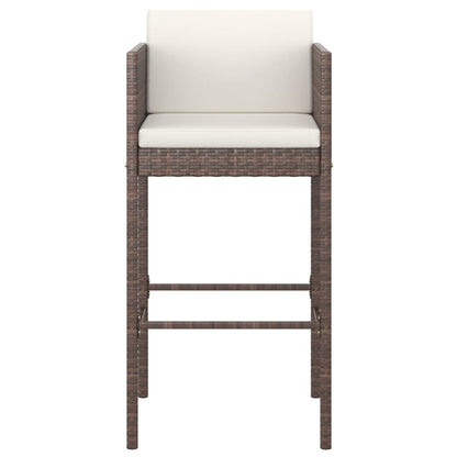 -Delige Tuinbarset Met Kussens Poly Rattan 5 130 x 60 x 110 cm Bruin