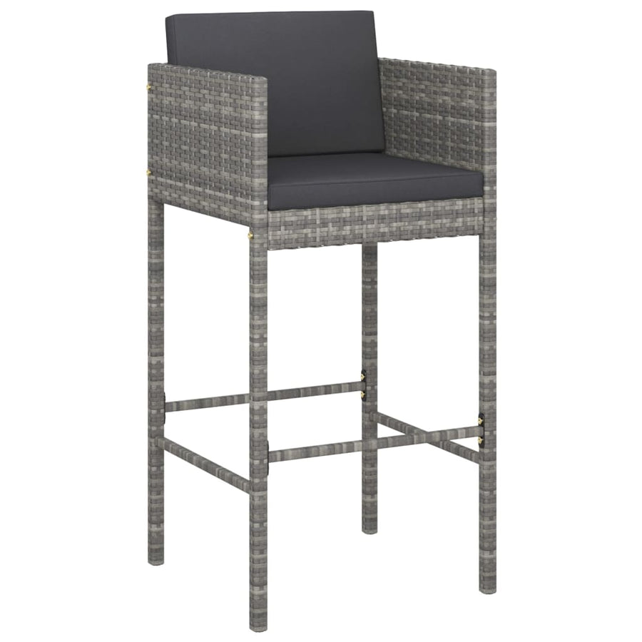 -Delige Tuinbarset Met Kussens Poly Rattan 5 130 x 60 x 110 cm Grijs