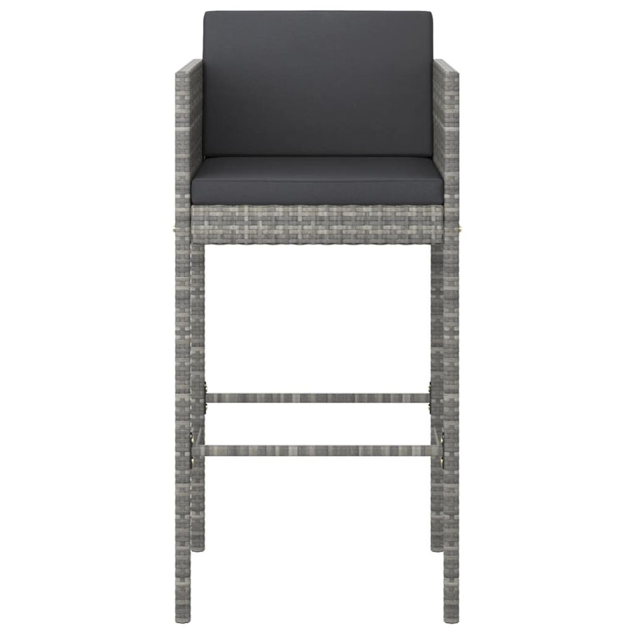 -Delige Tuinbarset Met Kussens Poly Rattan 5 130 x 60 x 110 cm Grijs