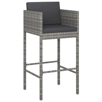 -Delige Tuinbarset Met Kussens Poly Rattan 7 130 x 60 x 110 cm Grijs