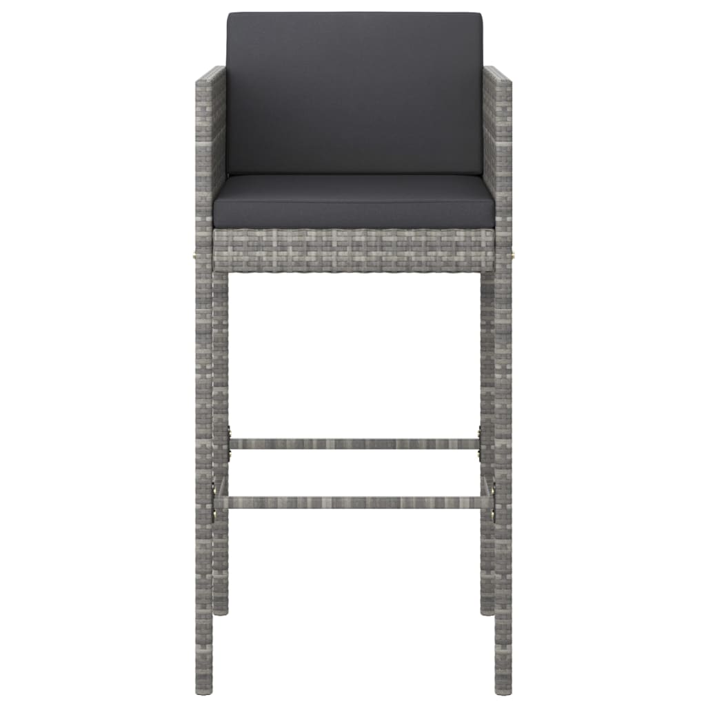 -Delige Tuinbarset Met Kussens Poly Rattan 7 130 x 60 x 110 cm Grijs