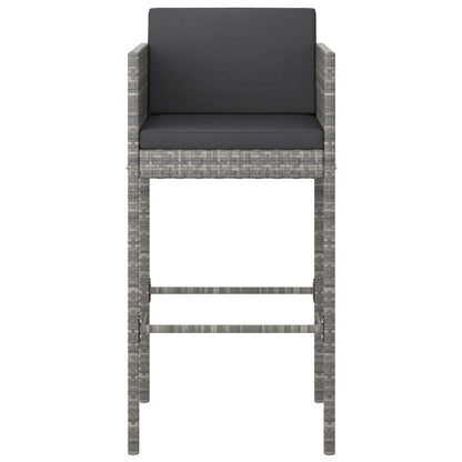 -Delige Tuinbarset Met Kussens Poly Rattan 7 130 x 60 x 110 cm Grijs