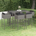 -Delige Tuinbarset Met Kussens Poly Rattan 7 130 x 60 x 110 cm Grijs