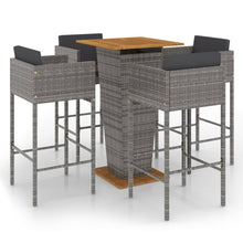 5-Delige Tuinbarset Met Kussens Poly Rattan 4