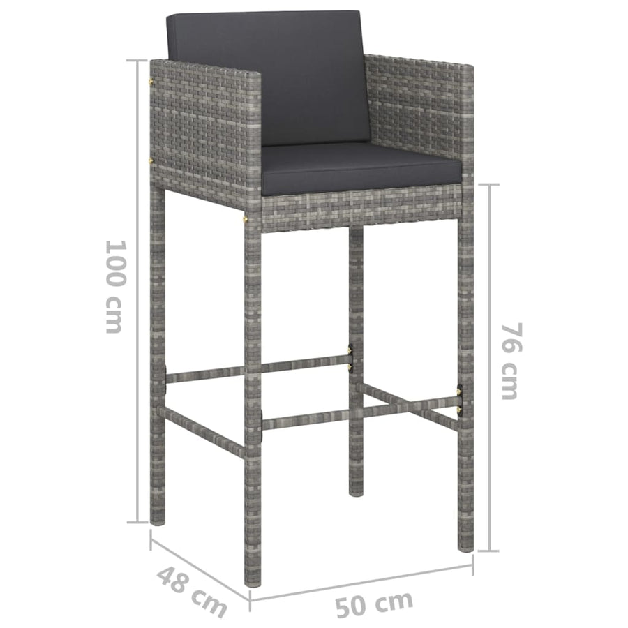 5-Delige Tuinbarset Met Kussens Poly Rattan 4