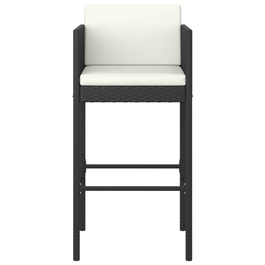 -Delige Tuinbarset Met Kussens Poly Rattan 5 80 x 80 x 110 cm Zwart