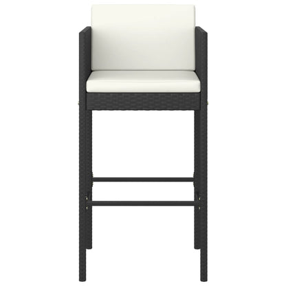 -Delige Tuinbarset Met Kussens Poly Rattan 5 80 x 80 x 110 cm Zwart