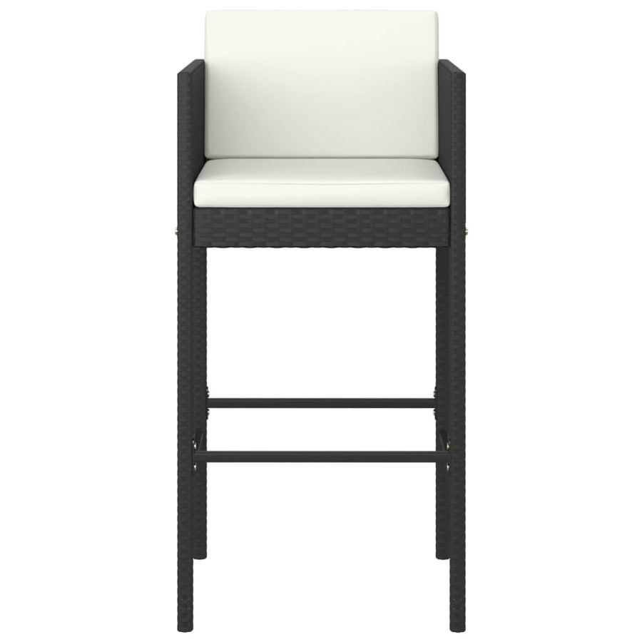 -Delige Tuinbarset Met Kussens Poly Rattan 5 80 x 80 x 110 cm Zwart