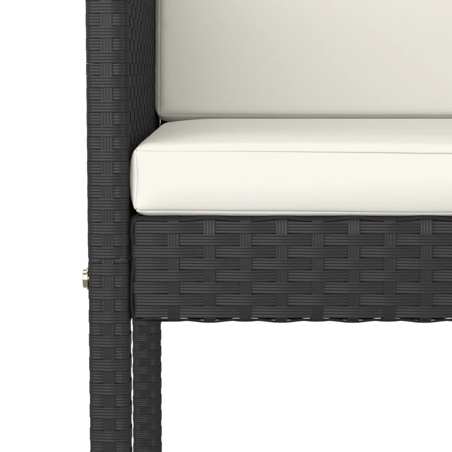 -Delige Tuinbarset Met Kussens Poly Rattan 5 80 x 80 x 110 cm Zwart