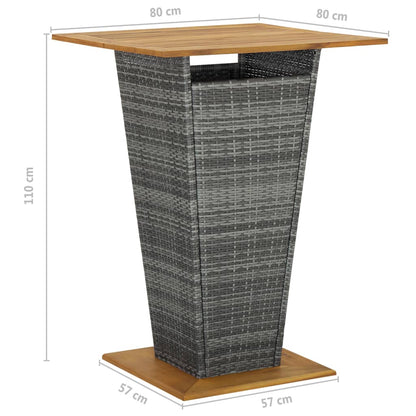 -Delige Tuinbarset Met Kussens Poly Rattan 5 80 x 80 x 110 cm Grijs