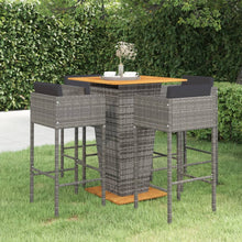 -Delige Tuinbarset Met Kussens Poly Rattan 5 80 x 80 x 110 cm Grijs
