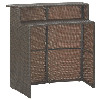 3-Delige Tuinbarset Met Kussens Poly Rattan Bruin