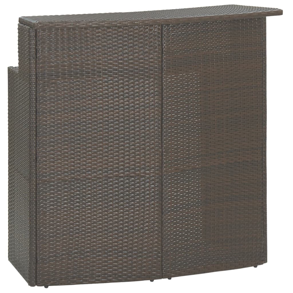 3-Delige Tuinbarset Met Kussens Poly Rattan Bruin