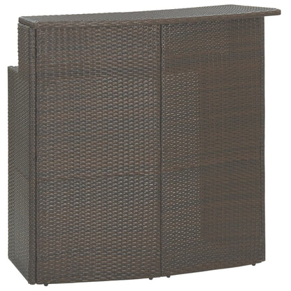 3-Delige Tuinbarset Met Kussens Poly Rattan Bruin
