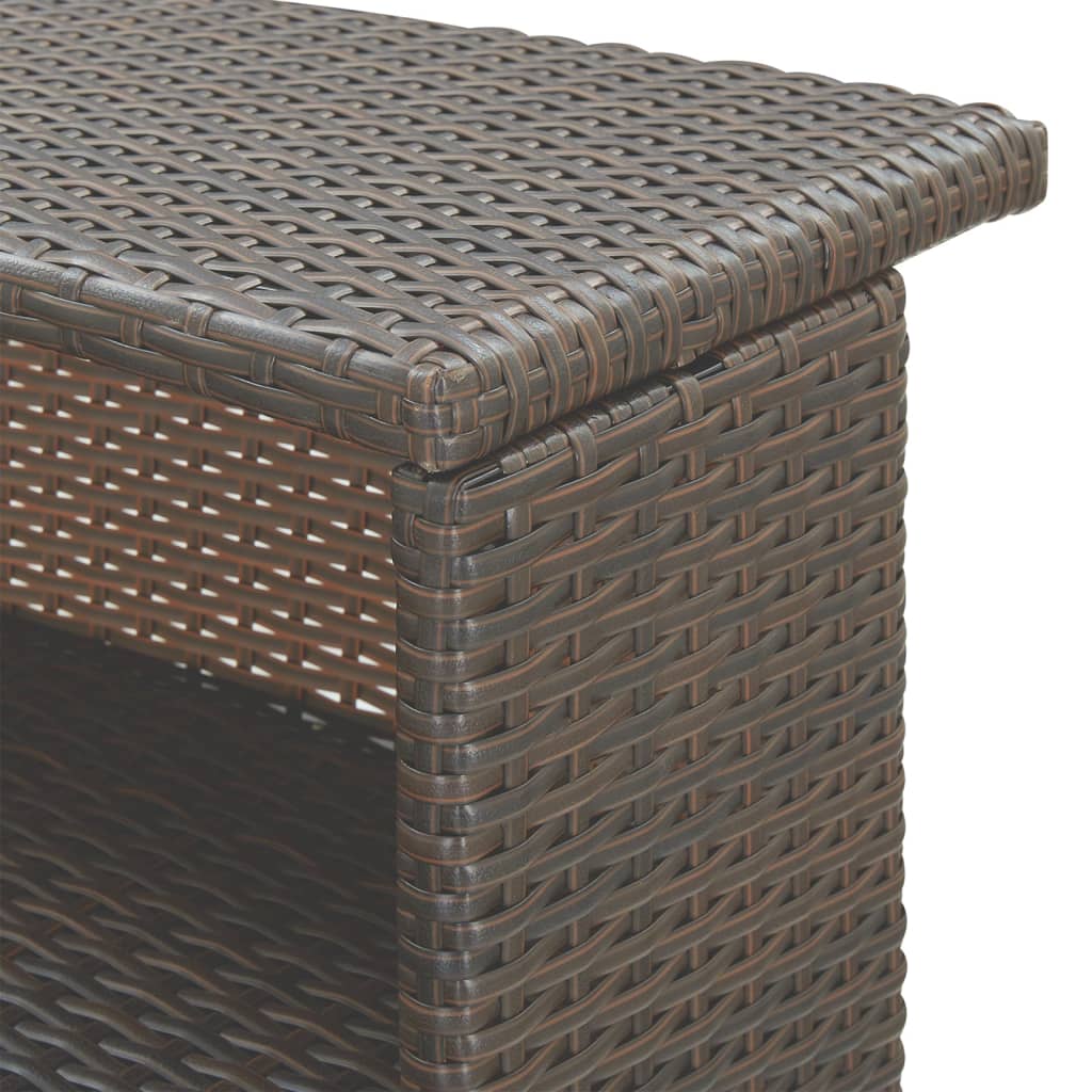 3-Delige Tuinbarset Met Kussens Poly Rattan Bruin