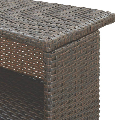 3-Delige Tuinbarset Met Kussens Poly Rattan Bruin