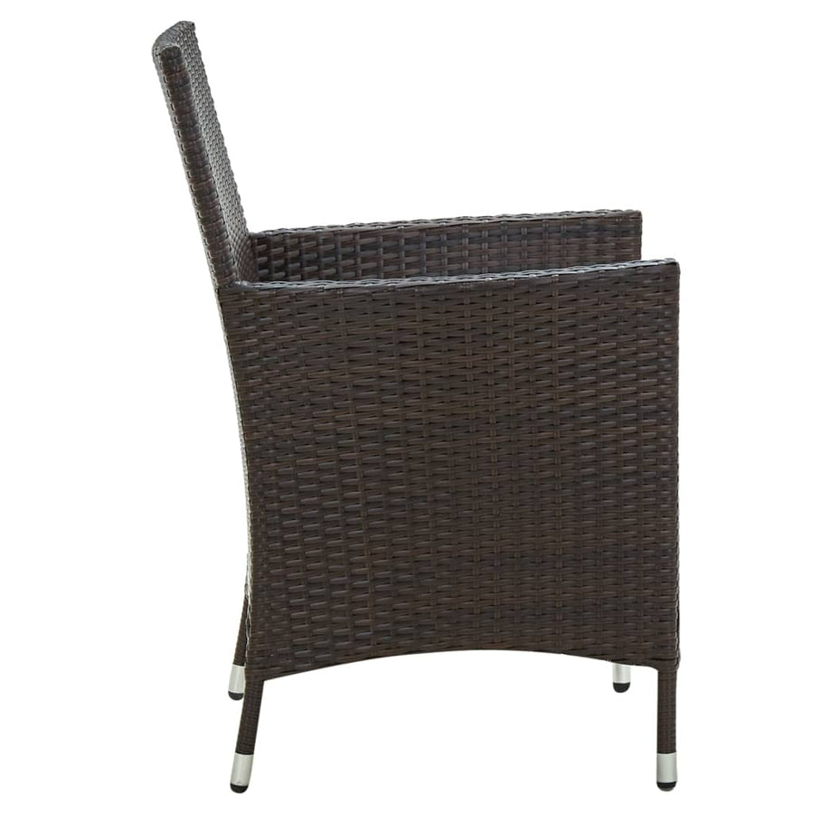 -Delige Tuinset Met Kussens Poly Rattan 5 150 cm tafellengte Bruin en wit
