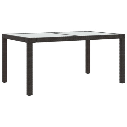 -Delige Tuinset Met Kussens Poly Rattan 5 150 cm tafellengte Bruin en wit