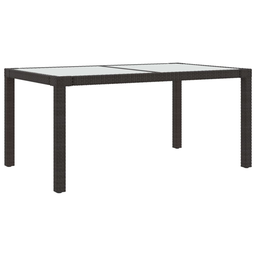 -Delige Tuinset Met Kussens Poly Rattan 5 150 cm tafellengte Bruin en wit