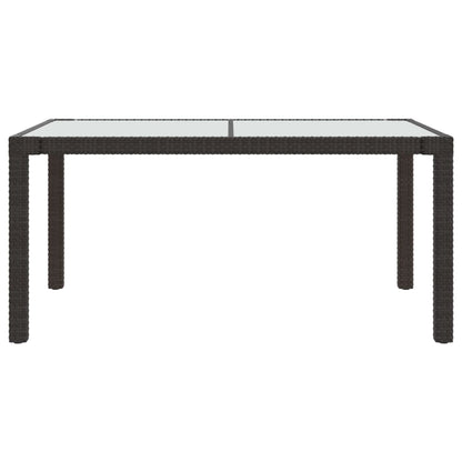 -Delige Tuinset Met Kussens Poly Rattan 5 150 cm tafellengte Bruin en wit