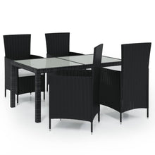 -Delige Tuinset Met Kussens Poly Rattan 5 150 cm tafellengte Zwart en wit