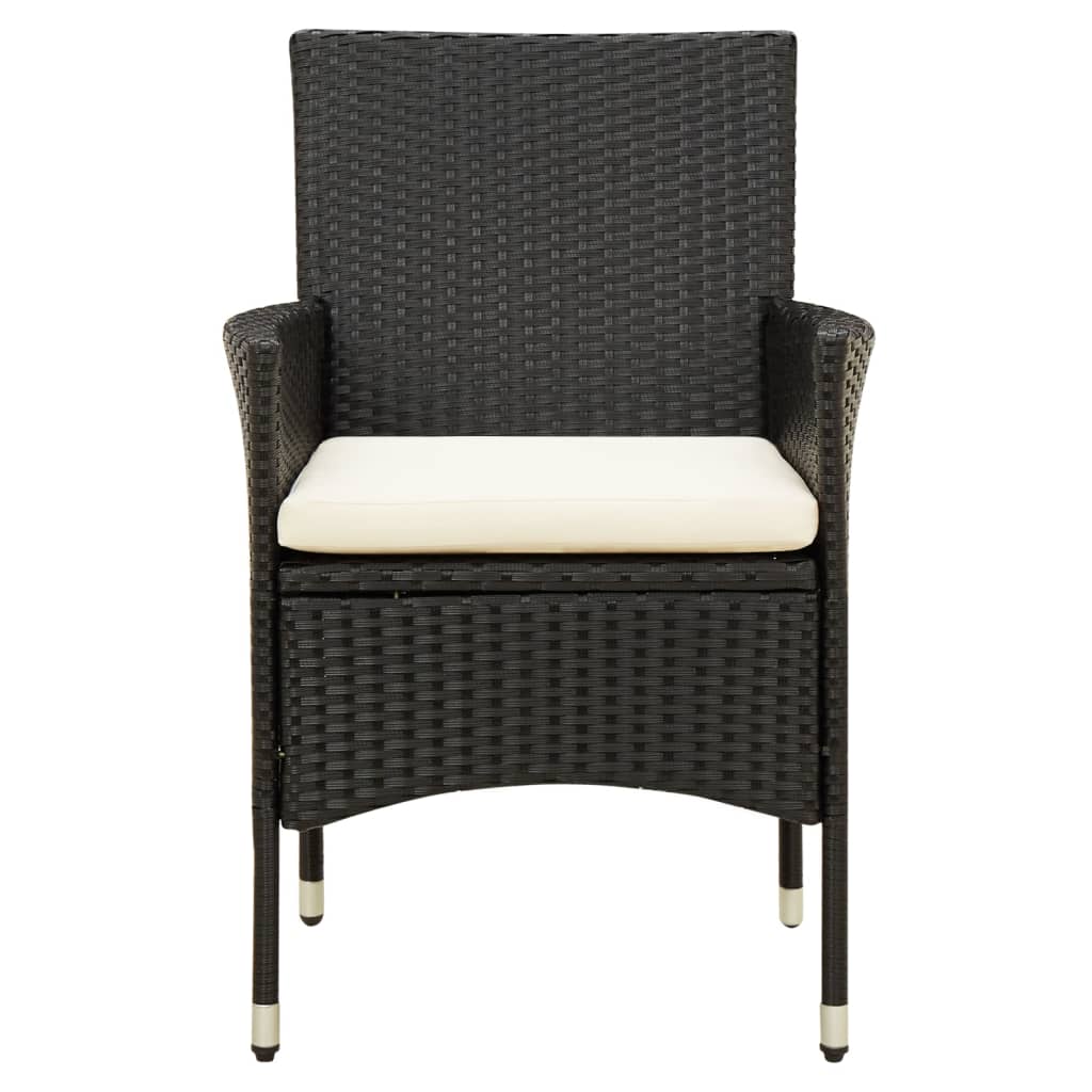 -Delige Tuinset Met Kussens Poly Rattan 5 150 cm tafellengte Zwart en wit