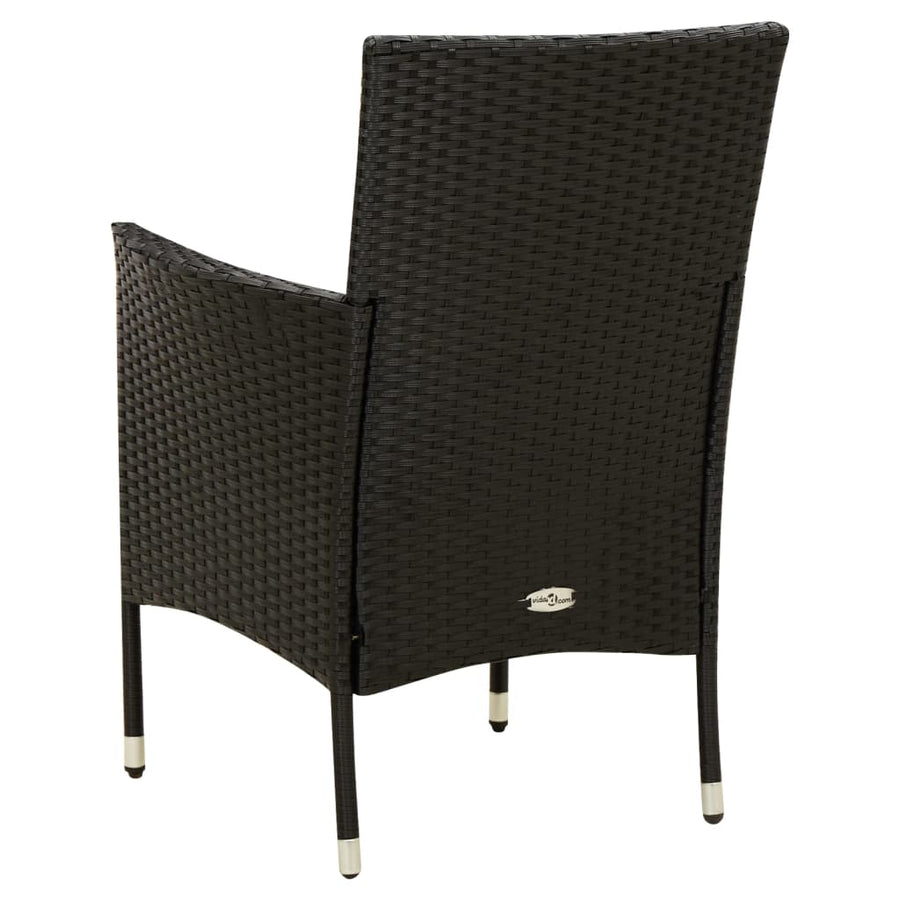 -Delige Tuinset Met Kussens Poly Rattan 5 150 cm tafellengte Zwart en wit