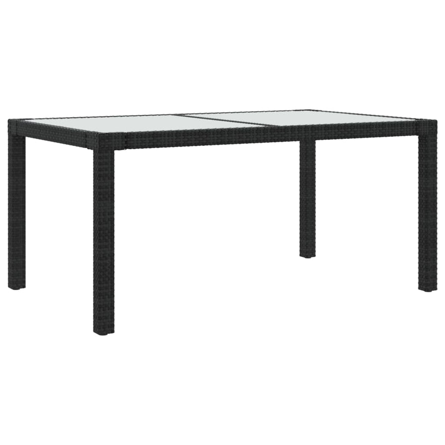 -Delige Tuinset Met Kussens Poly Rattan 5 150 cm tafellengte Zwart en wit