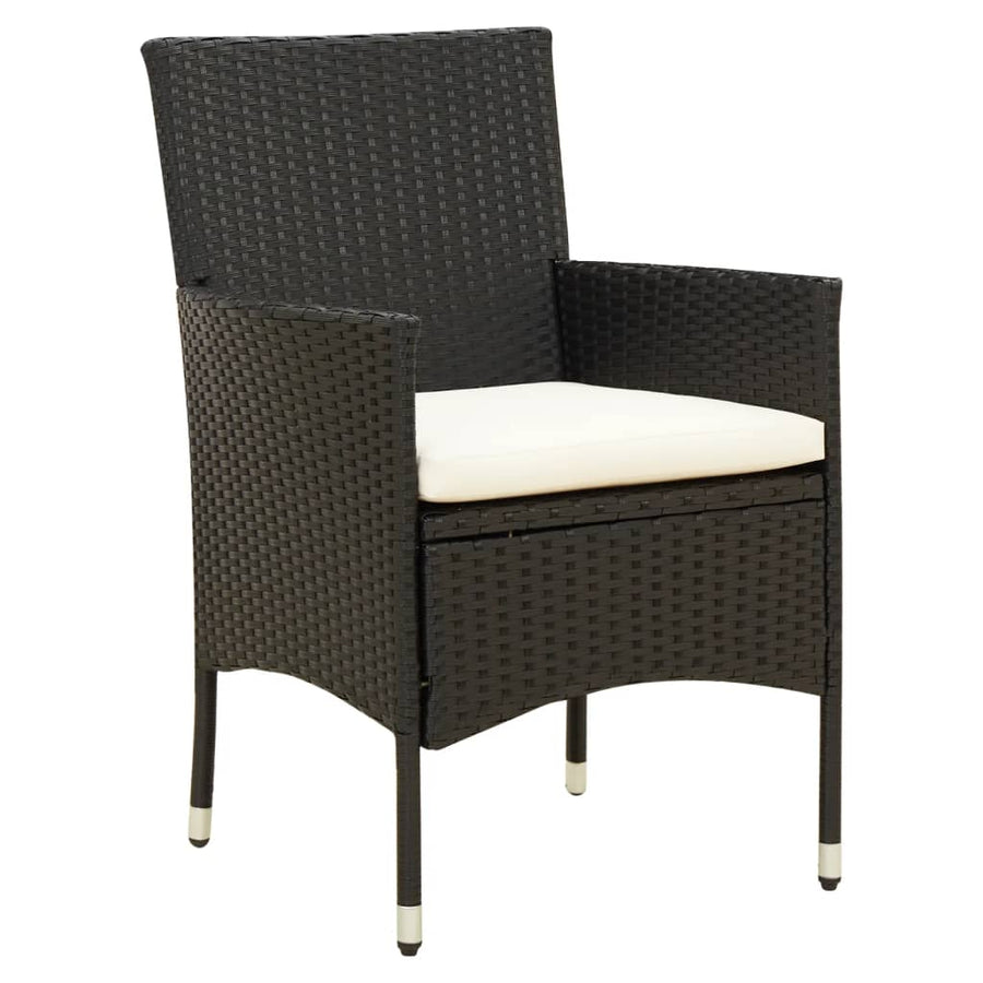 -Delige Tuinset Met Kussens Poly Rattan 7 190 cm tafellengte Zwart en wit
