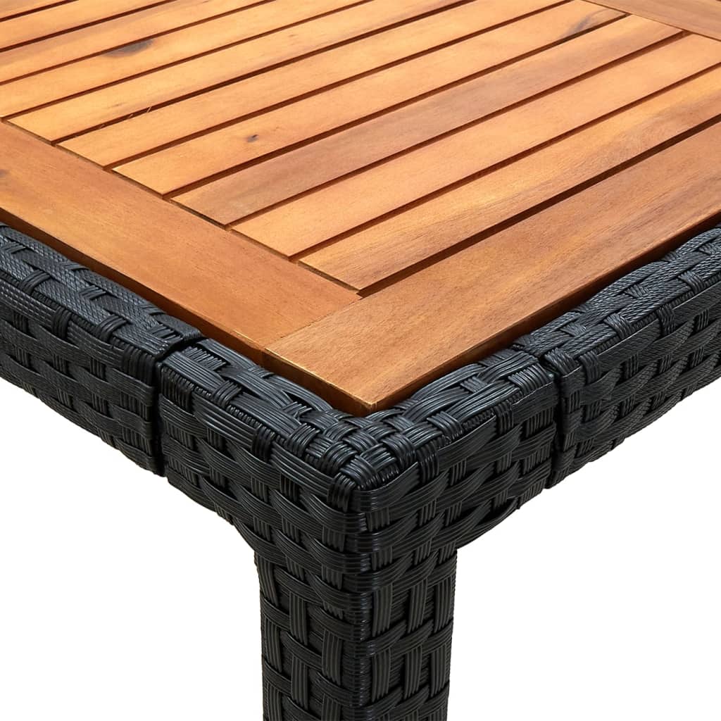 -Delige Tuinset Met Kussens Poly Rattan 9 190 cm tafellengte Zwart en bruin