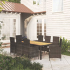 -Delige Tuinset Met Kussens Poly Rattan 9 190 cm tafellengte Zwart en bruin