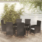 -Delige Tuinset Met Kussens Poly Rattan 7 150 cm tafellengte Zwart