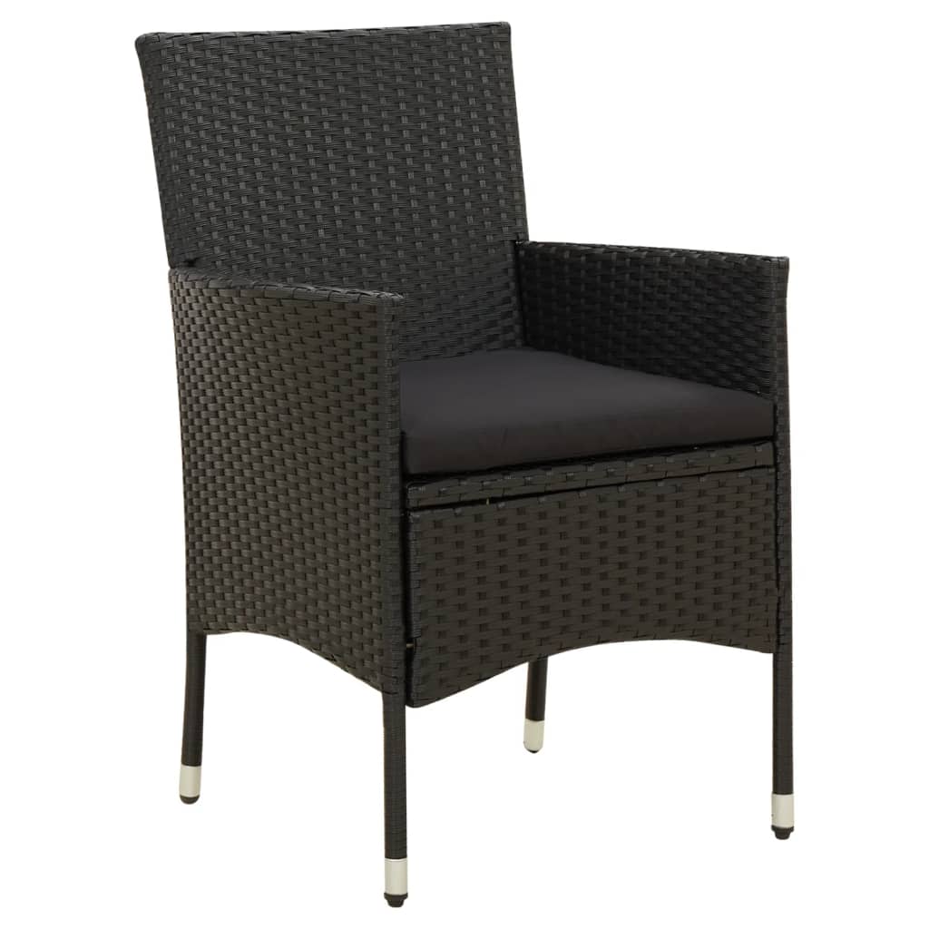 -Delige Tuinset Met Kussens Poly Rattan 7 190 cm tafellengte Zwart en bruin