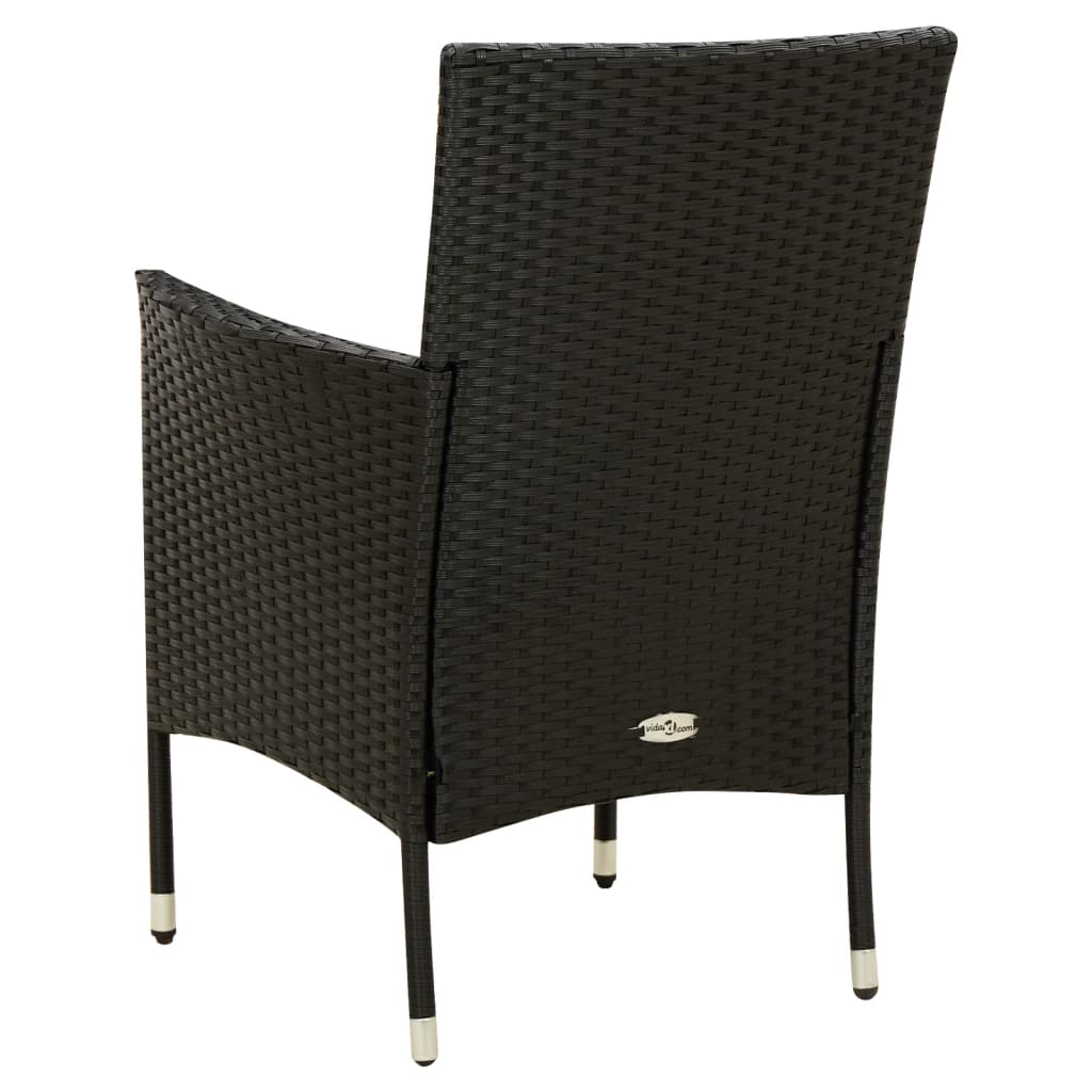 -Delige Tuinset Met Kussens Poly Rattan 7 190 cm tafellengte Zwart en bruin