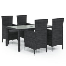 -Delige Tuinset Met Kussens Poly Rattan 5 150 cm tafellengte Zwart en wit